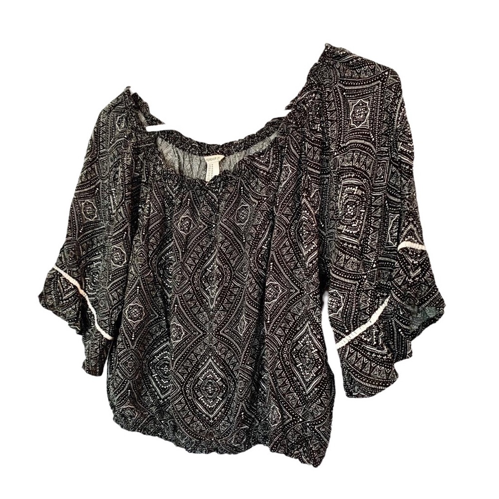 Forever 21 Embroidered Short Sleeve Top